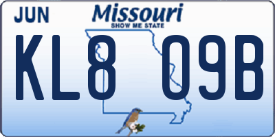 MO license plate KL8O9B