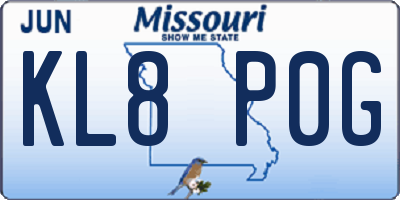 MO license plate KL8P0G