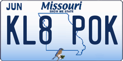 MO license plate KL8P0K