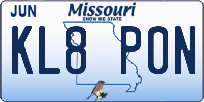 MO license plate KL8P0N