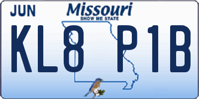 MO license plate KL8P1B
