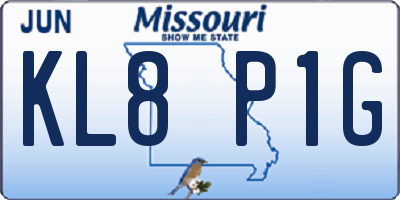 MO license plate KL8P1G