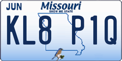 MO license plate KL8P1Q