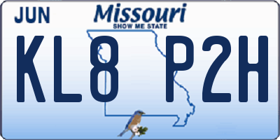 MO license plate KL8P2H