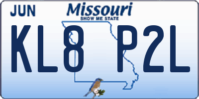 MO license plate KL8P2L