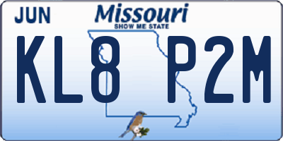 MO license plate KL8P2M