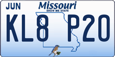 MO license plate KL8P2O