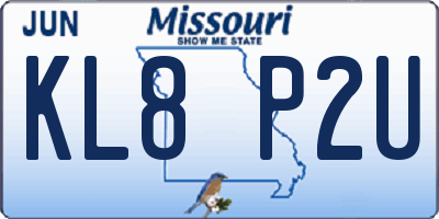 MO license plate KL8P2U