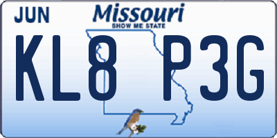 MO license plate KL8P3G