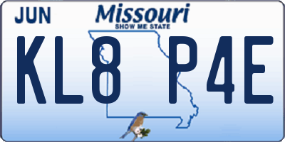 MO license plate KL8P4E