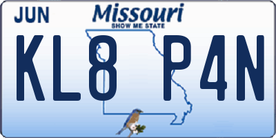 MO license plate KL8P4N