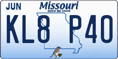 MO license plate KL8P4O