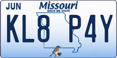MO license plate KL8P4Y