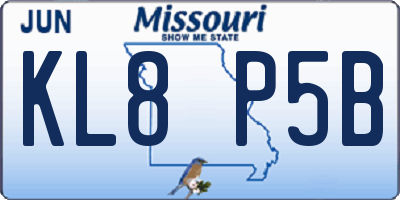 MO license plate KL8P5B
