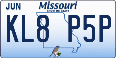 MO license plate KL8P5P