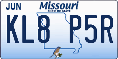 MO license plate KL8P5R