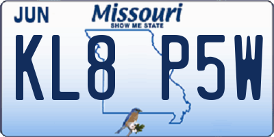 MO license plate KL8P5W