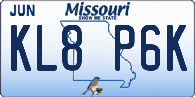 MO license plate KL8P6K