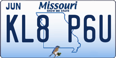 MO license plate KL8P6U