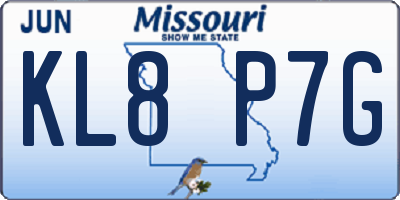 MO license plate KL8P7G