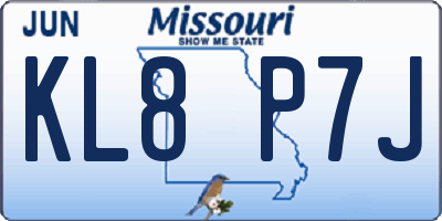MO license plate KL8P7J