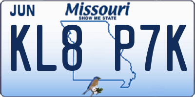 MO license plate KL8P7K