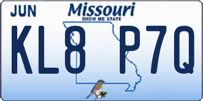 MO license plate KL8P7Q