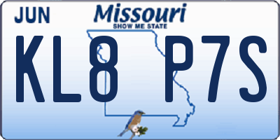 MO license plate KL8P7S