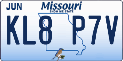 MO license plate KL8P7V