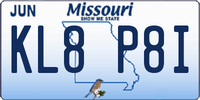 MO license plate KL8P8I