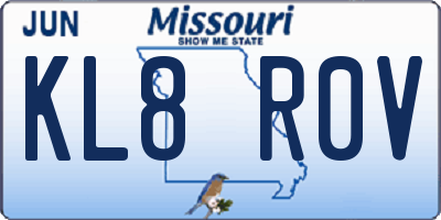 MO license plate KL8R0V