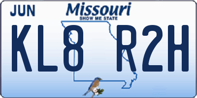 MO license plate KL8R2H