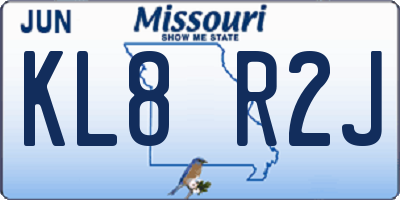 MO license plate KL8R2J
