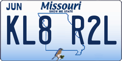 MO license plate KL8R2L
