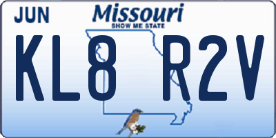 MO license plate KL8R2V