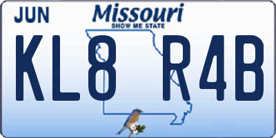 MO license plate KL8R4B