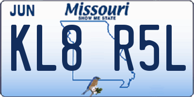 MO license plate KL8R5L
