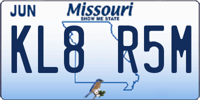 MO license plate KL8R5M