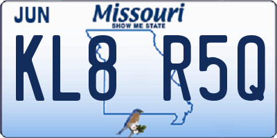 MO license plate KL8R5Q