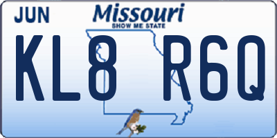 MO license plate KL8R6Q
