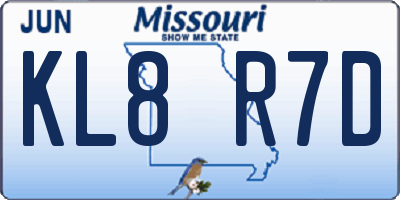 MO license plate KL8R7D