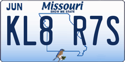 MO license plate KL8R7S