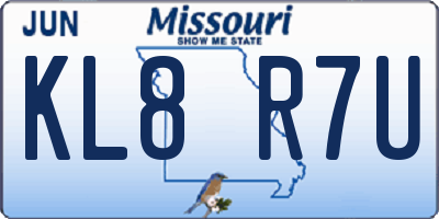 MO license plate KL8R7U