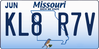MO license plate KL8R7V