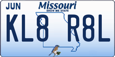 MO license plate KL8R8L