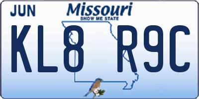 MO license plate KL8R9C