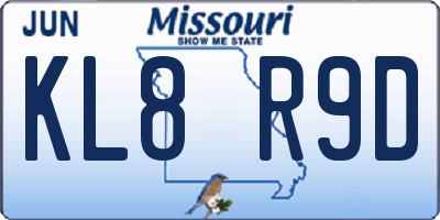 MO license plate KL8R9D
