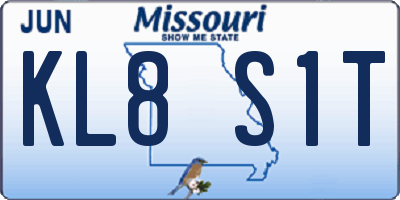 MO license plate KL8S1T
