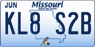 MO license plate KL8S2B