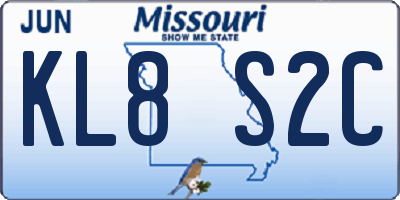 MO license plate KL8S2C